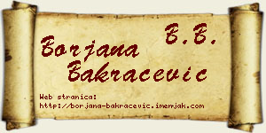 Borjana Bakračević vizit kartica